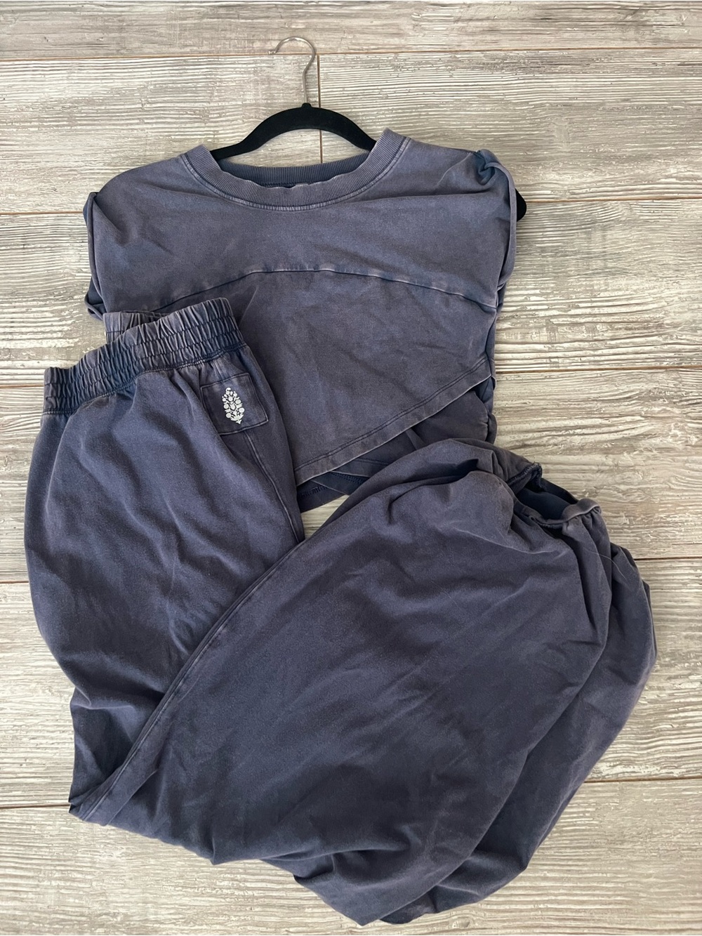 FP Movement by Free People Washed Navy Hot Shot Cross Over Set